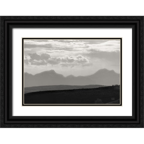 Mountain Layers Black Ornate Wood Framed Art Print with Double Matting by Larson, Nathan