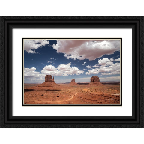 Monument Valley I Black Ornate Wood Framed Art Print with Double Matting by Van Swearingen, Debra