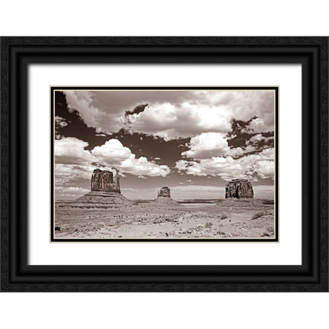 Monument Valley III Sepia Black Ornate Wood Framed Art Print with Double Matting by Van Swearingen, Debra