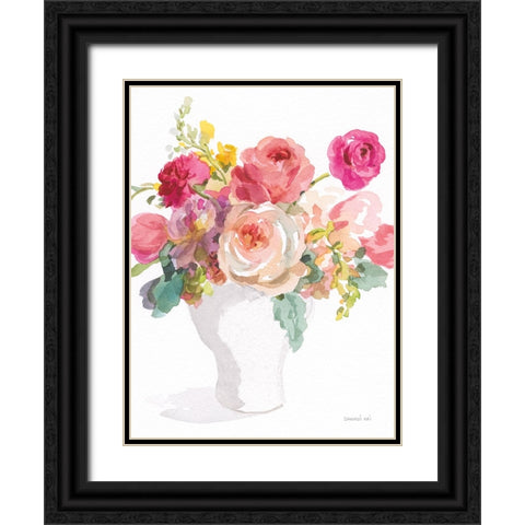 Sunday Bouquet II Neutral Black Ornate Wood Framed Art Print with Double Matting by Nai, Danhui