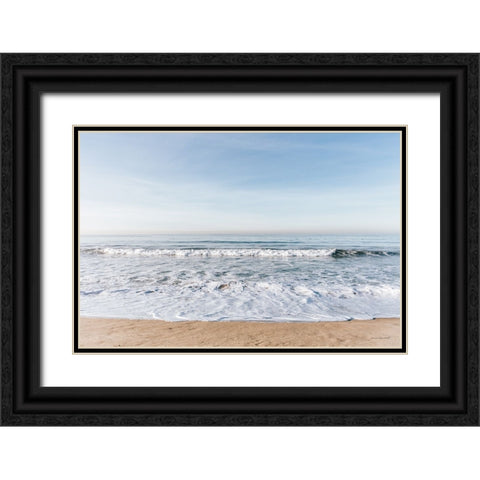 Santa Monica Beach I Black Ornate Wood Framed Art Print with Double Matting by Marshall, Laura