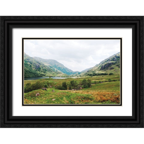 Highland Mountains Black Ornate Wood Framed Art Print with Double Matting by Marshall, Laura