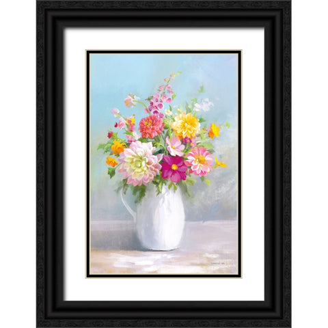 Country Bouquet I Black Ornate Wood Framed Art Print with Double Matting by Nai, Danhui