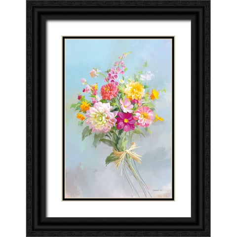 Country Bouquet I v2 Black Ornate Wood Framed Art Print with Double Matting by Nai, Danhui