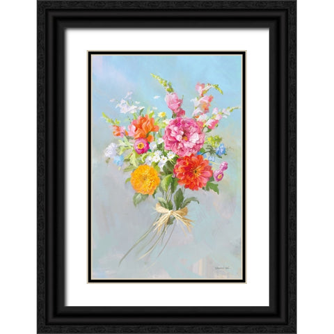 Country Bouquet II v2 Black Ornate Wood Framed Art Print with Double Matting by Nai, Danhui