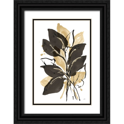 Natural Leaves II Black Ornate Wood Framed Art Print with Double Matting by Paschke, Chris
