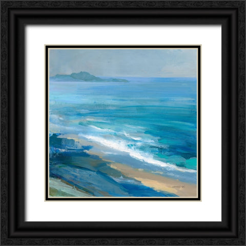 Rocky Shoreline II Black Ornate Wood Framed Art Print with Double Matting by Nai, Danhui