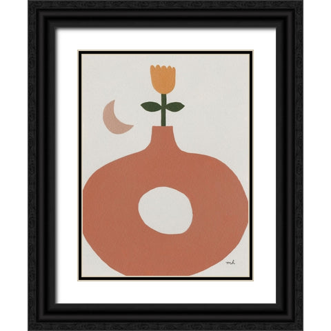 Flora II Black Ornate Wood Framed Art Print with Double Matting by Hershey, Moira