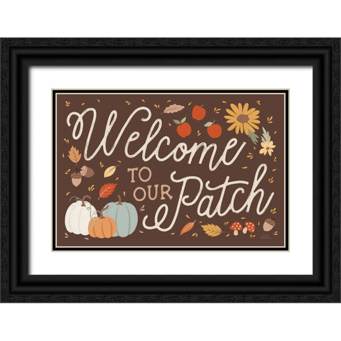 Harvest Wishes I Black Ornate Wood Framed Art Print with Double Matting by Marshall, Laura