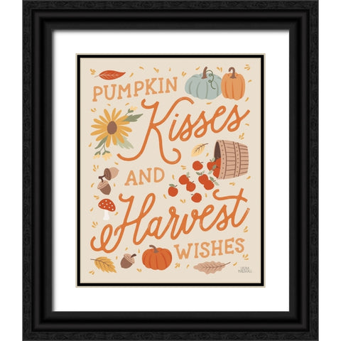 Harvest Wishes III Black Ornate Wood Framed Art Print with Double Matting by Marshall, Laura