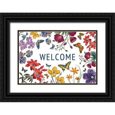 Butterfly Garden V Black Ornate Wood Framed Art Print with Double Matting by Portfolio, Wild Apple