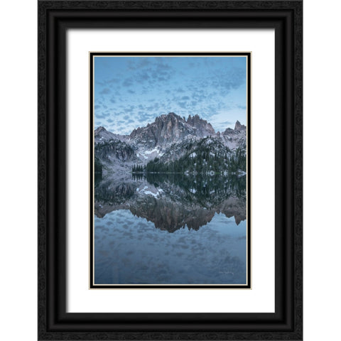 Baron Lake Monte Verita Peak Sawtooth Mountains I Black Ornate Wood Framed Art Print with Double Matting by Majchrowicz, Alan