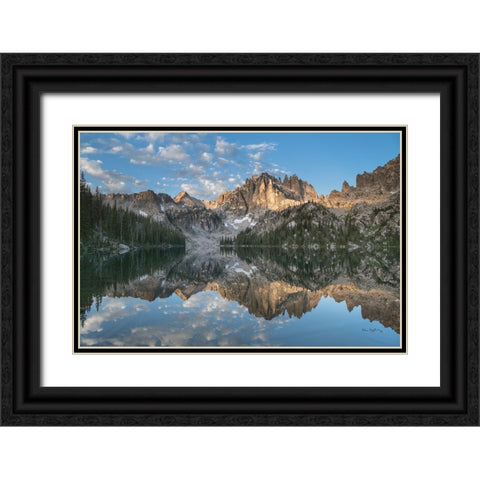 Baron Lake Monte Verita Peak Sawtooth Mountains II Black Ornate Wood Framed Art Print with Double Matting by Majchrowicz, Alan