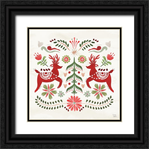Festive Season II Black Ornate Wood Framed Art Print with Double Matting by June, Dina