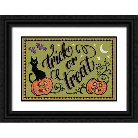 Halloween Expressions I Black Ornate Wood Framed Art Print with Double Matting by Penner, Janelle