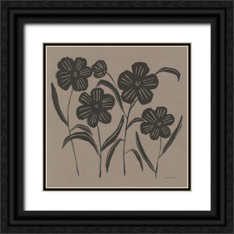 Floral Simplicity I Black Ornate Wood Framed Art Print with Double Matting by Nai, Danhui