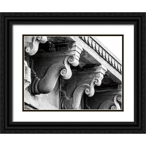 Scrolls Black Ornate Wood Framed Art Print with Double Matting by Larson, Nathan
