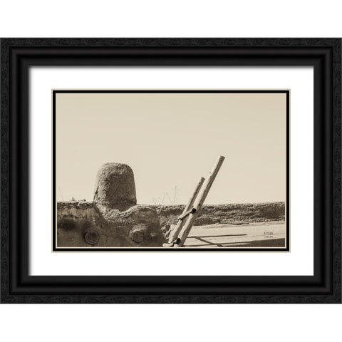 New Mexico Adobe Black Ornate Wood Framed Art Print with Double Matting by Larson, Nathan