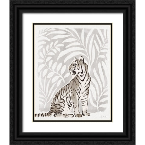 Jungle Cats II Neutral Black Ornate Wood Framed Art Print with Double Matting by Penner, Janelle