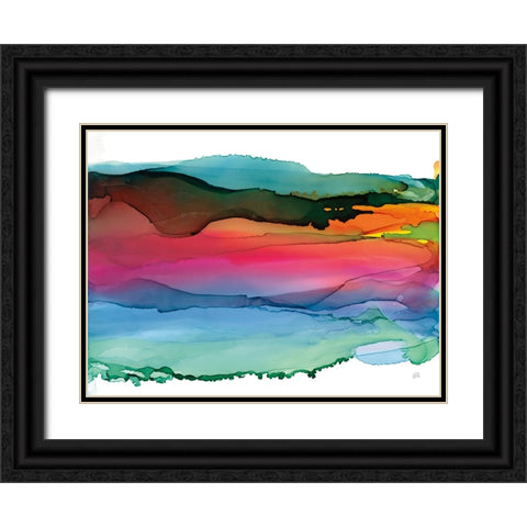 Rainbowscape I Black Ornate Wood Framed Art Print with Double Matting by Paschke, Chris