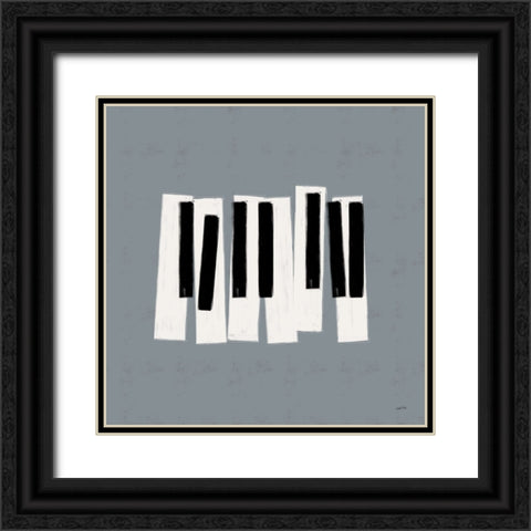 Musical Abstract III Black Ornate Wood Framed Art Print with Double Matting by York, Leah