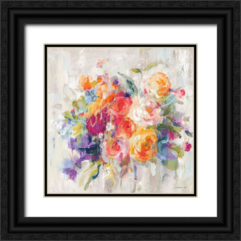 Sun Drenched Bouquet Autumn Black Ornate Wood Framed Art Print with Double Matting by Nai, Danhui