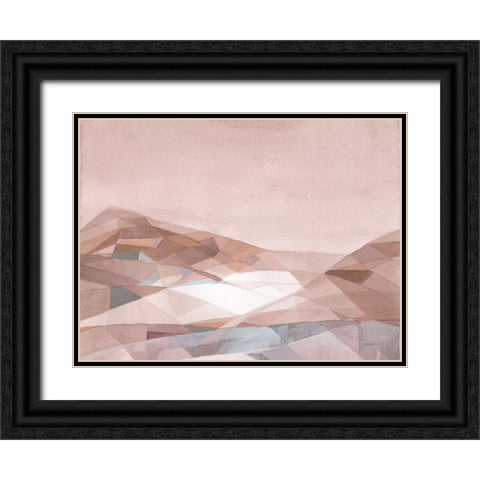 Warm Geometric Mountain v2 Black Ornate Wood Framed Art Print with Double Matting by Nai, Danhui