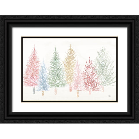 Holiday Sparkle I Pastel Black Ornate Wood Framed Art Print with Double Matting by June, Dina