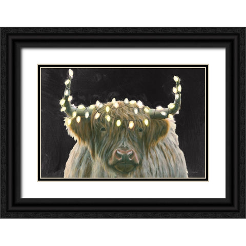 Holiday Highlander BW Black Ornate Wood Framed Art Print with Double Matting by Wiens, James
