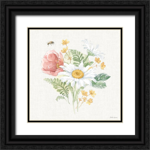 Daisy Days IV Black Ornate Wood Framed Art Print with Double Matting by Grove, Beth