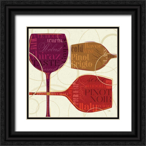 Colorful Wine II Black Ornate Wood Framed Art Print with Double Matting by Pela Studio