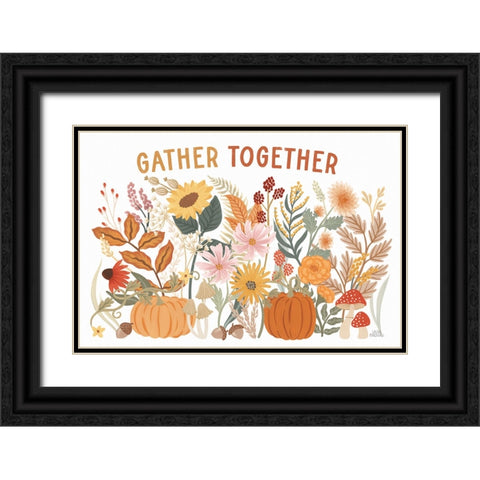 Autumn Meadow I Black Ornate Wood Framed Art Print with Double Matting by Marshall, Laura