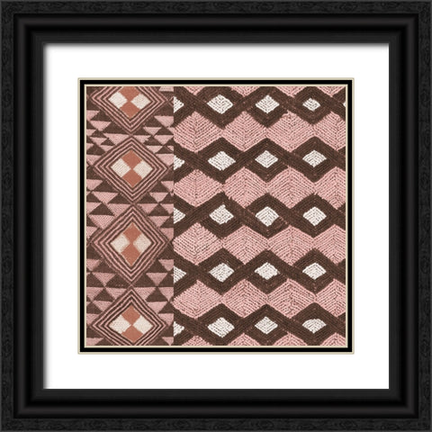 Kuba Cloth Mat I Blush Crop Black Ornate Wood Framed Art Print with Double Matting by Schlabach, Sue