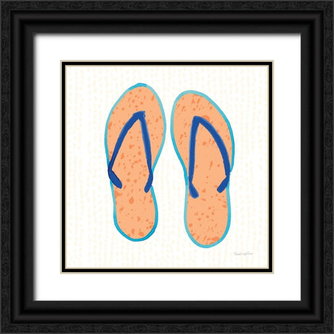 Laguna Flipflops I Black Ornate Wood Framed Art Print with Double Matting by Charro, Mercedes Lopez