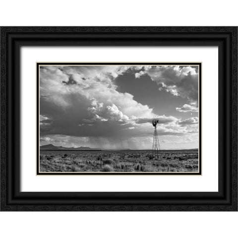 New Mexico Monsoon Rains Black Ornate Wood Framed Art Print with Double Matting by Larson, Nathan