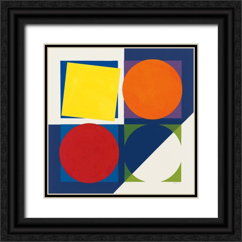 Geo Bright Primary Black Ornate Wood Framed Art Print with Double Matting by Tillmon, Avery