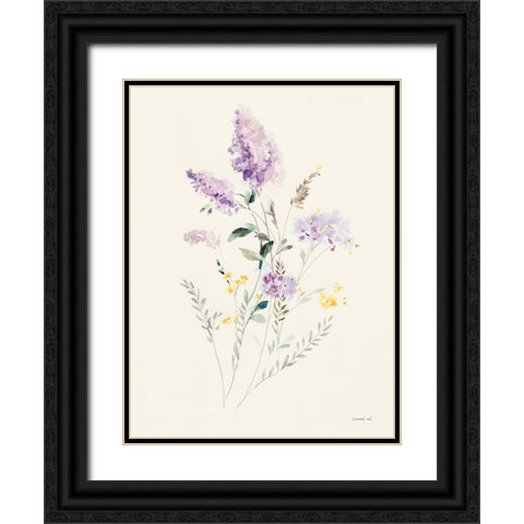 Lilac Season II Pastel Black Ornate Wood Framed Art Print with Double Matting by Nai, Danhui