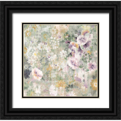 Flower Shower Light Black Ornate Wood Framed Art Print with Double Matting by Nai, Danhui