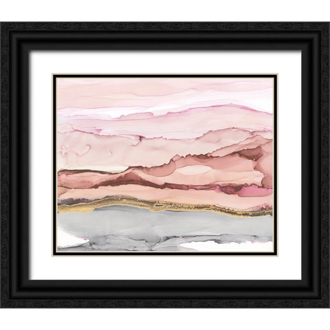 The Vineyard I Blush Black Ornate Wood Framed Art Print with Double Matting by Paschke, Chris