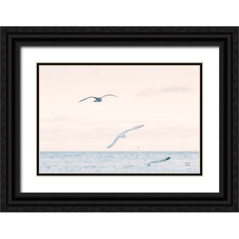 Sunset Flocks Black Ornate Wood Framed Art Print with Double Matting by Larson, Nathan