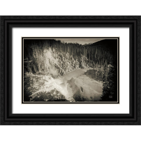 Approaching Vintage Black Ornate Wood Framed Art Print with Double Matting by Larson, Nathan