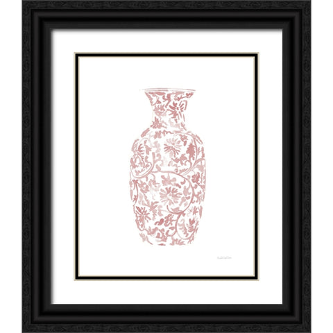 Pink Chinoiserie Vase II Black Ornate Wood Framed Art Print with Double Matting by Charro, Mercedes Lopez