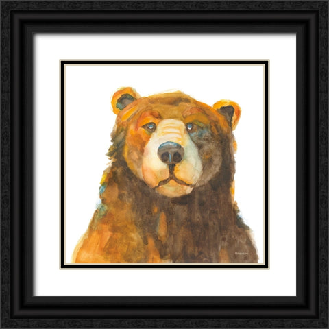 Friendly Bear Black Ornate Wood Framed Art Print with Double Matting by Ferguson, Kathy