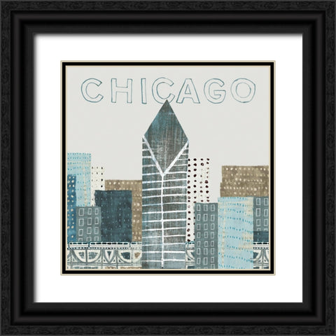 Chicago Landmarks II Black Ornate Wood Framed Art Print with Double Matting by Mullan, Michael