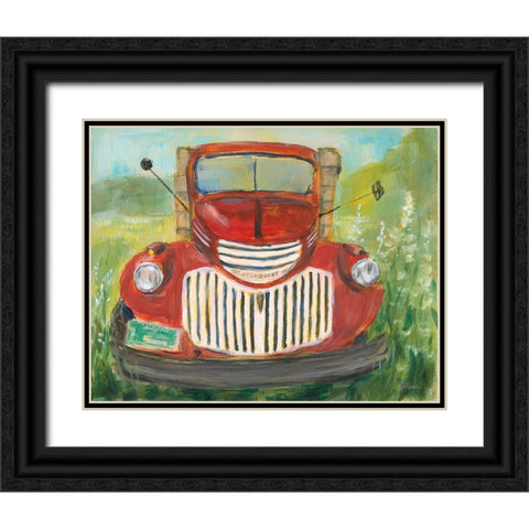 Farm Truck Black Ornate Wood Framed Art Print with Double Matting by Schlabach, Sue