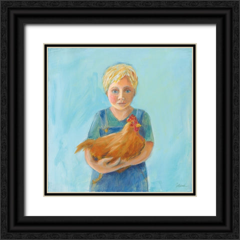 Georges Hen Black Ornate Wood Framed Art Print with Double Matting by Schlabach, Sue