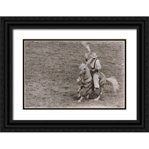 Rodeo I Sepia Black Ornate Wood Framed Art Print with Double Matting by Larson, Nathan