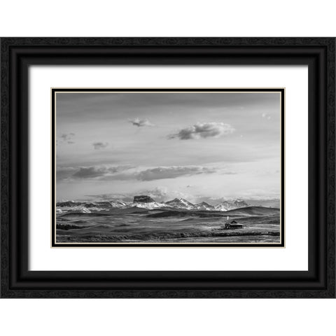 Mountain Cabin II Black Ornate Wood Framed Art Print with Double Matting by Larson, Nathan