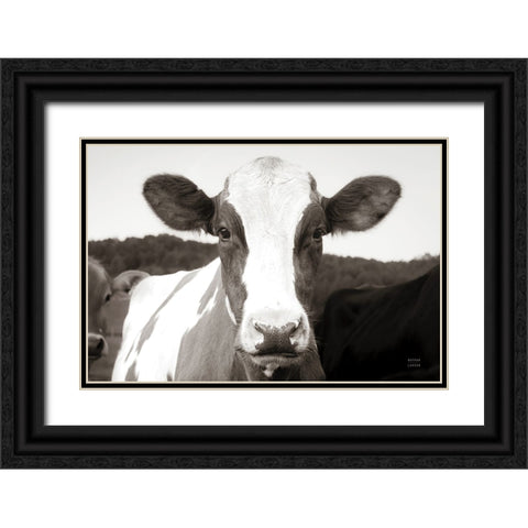 At the Barn Black Ornate Wood Framed Art Print with Double Matting by Larson, Nathan