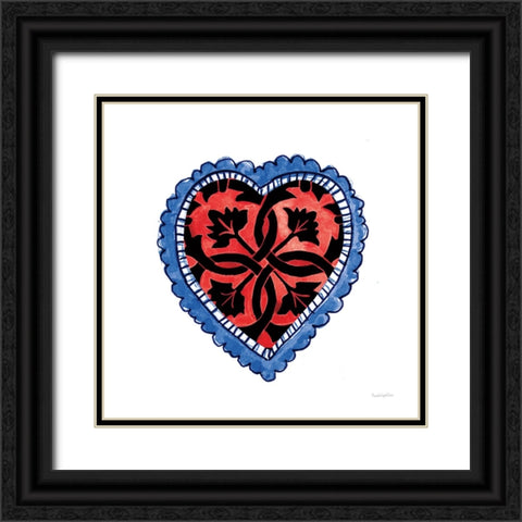 Sacred Heart IV Black Ornate Wood Framed Art Print with Double Matting by Charro, Mercedes Lopez